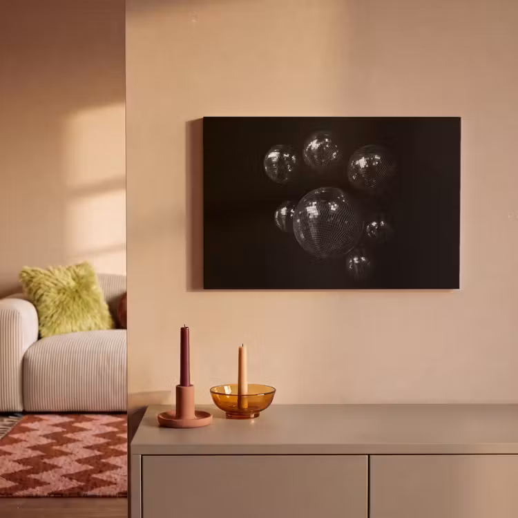 Discoballen - Minimalistisch - Zwart canvas 2cm klein -sfeer1