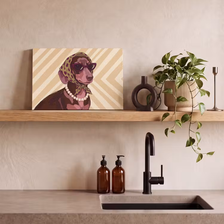 Hond - Zonnebril - Hoofddoek - Dieren - Modern canvas 2cm klein -sfeer3