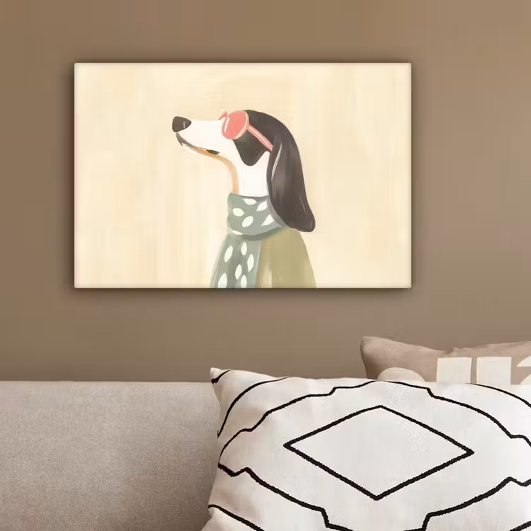 Hond - Zonnebril - Sjaal canvas 2cm klein -sfeer3