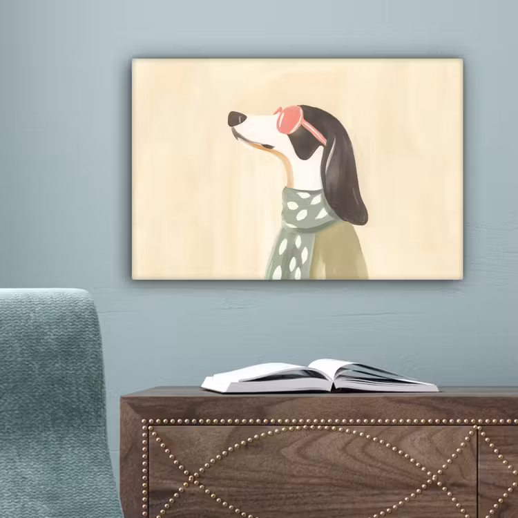 Hond - Zonnebril - Sjaal canvas 2cm klein -sfeer4