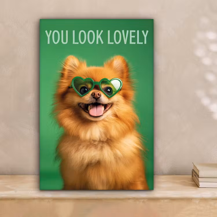 Hond - Zonnebril - Valentijn - Love canvas 2cm klein -sfeer1