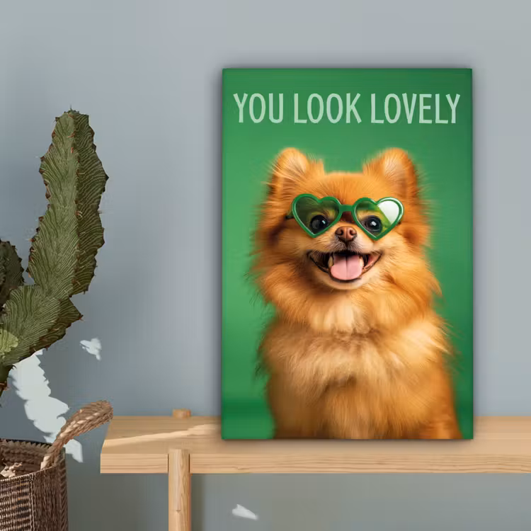 Hond - Zonnebril - Valentijn - Love canvas 2cm klein -sfeer4