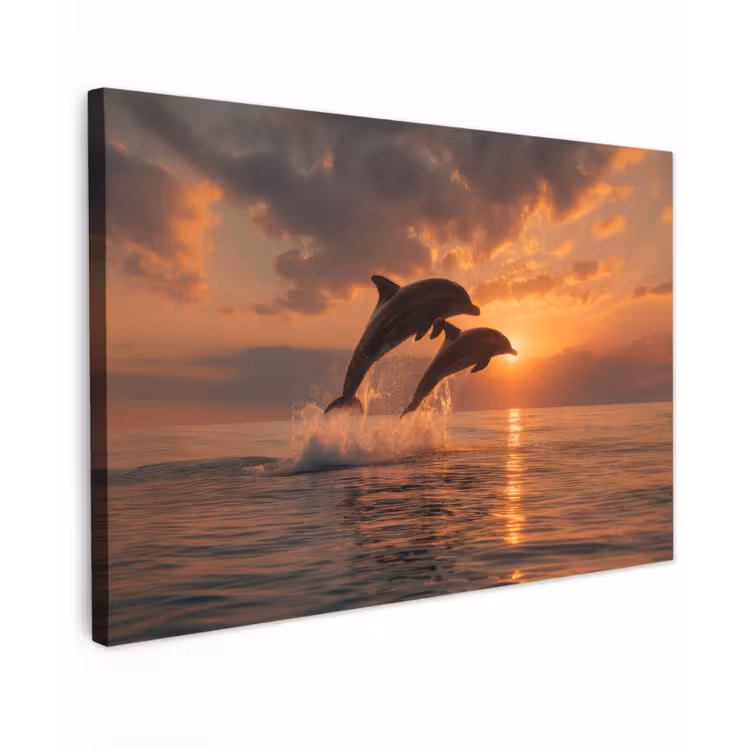 Dolfijnen - Zee - Realistisch canvas 2cm klein -z3d