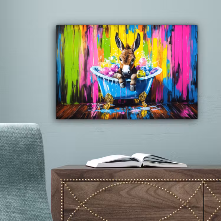 Ezel - Badkuip - Roze - Schuim canvas 2cm klein -sfeer4