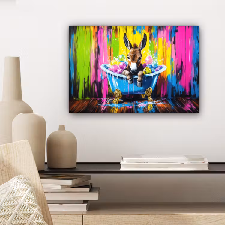 Ezel - Badkuip - Roze - Schuim canvas 2cm klein -sfeer6