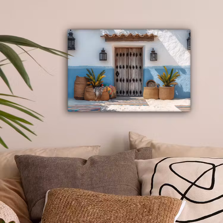 Deur - Manden - Planten canvas 2cm klein -sfeer1