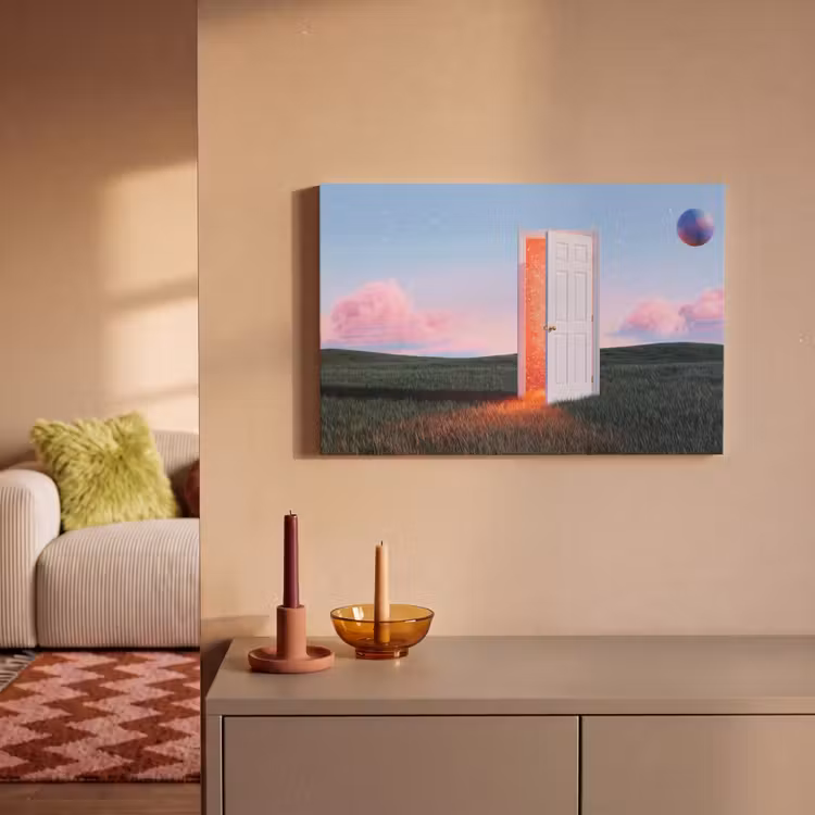 Canvas Print - Door - Fantasy - Space - Deur - Fantasie - Ruimte canvas 2cm klein
