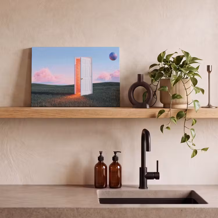 Canvas Print - Door - Fantasy - Space - Deur - Fantasie - Ruimte canvas 2cm klein