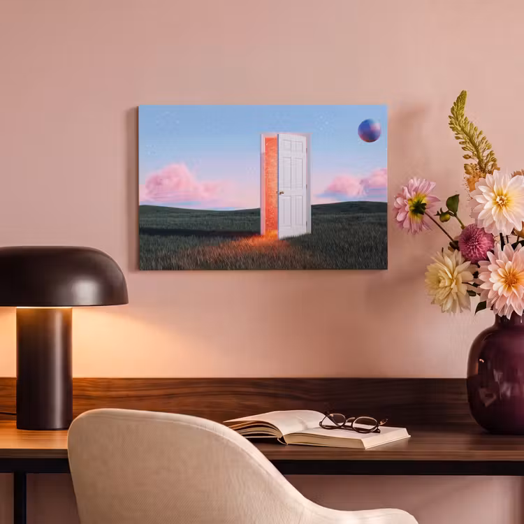 Canvas Print - Door - Fantasy - Space - Deur - Fantasie - Ruimte canvas 2cm klein