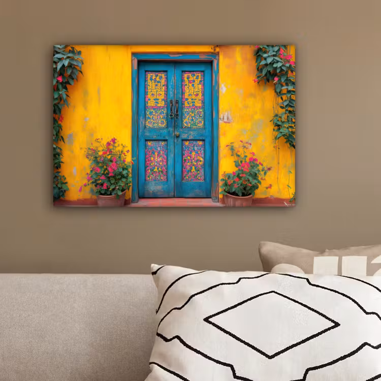 Deuren - Kleurrijk - Planten canvas 2cm klein -sfeer3