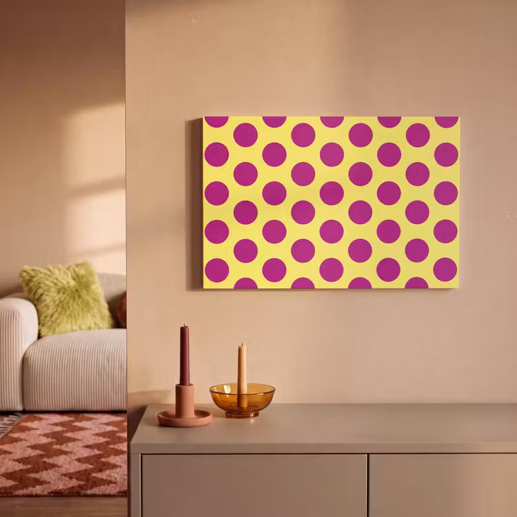 Dots - Klassiek - Geel canvas 2cm klein 34 -sfeer1
