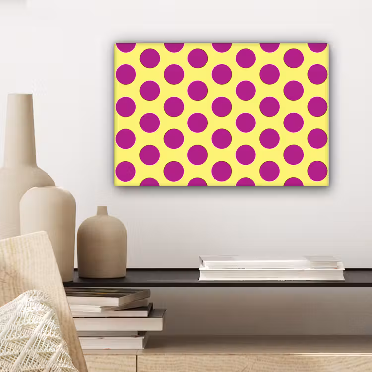 Dots - Klassiek - Geel canvas 2cm klein 34 -sfeer6