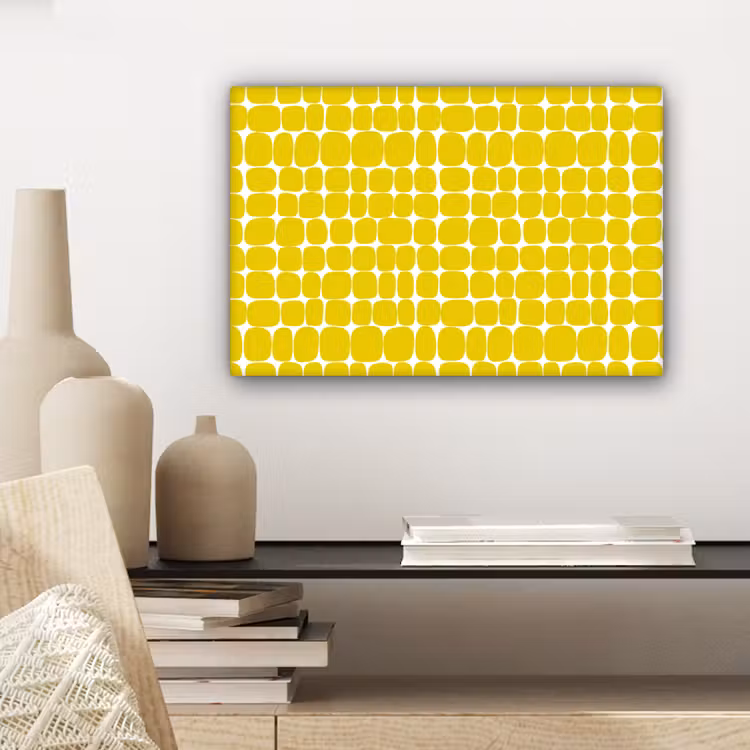 Stippen - Modern - Geel canvas 2cm klein 34 -sfeer6