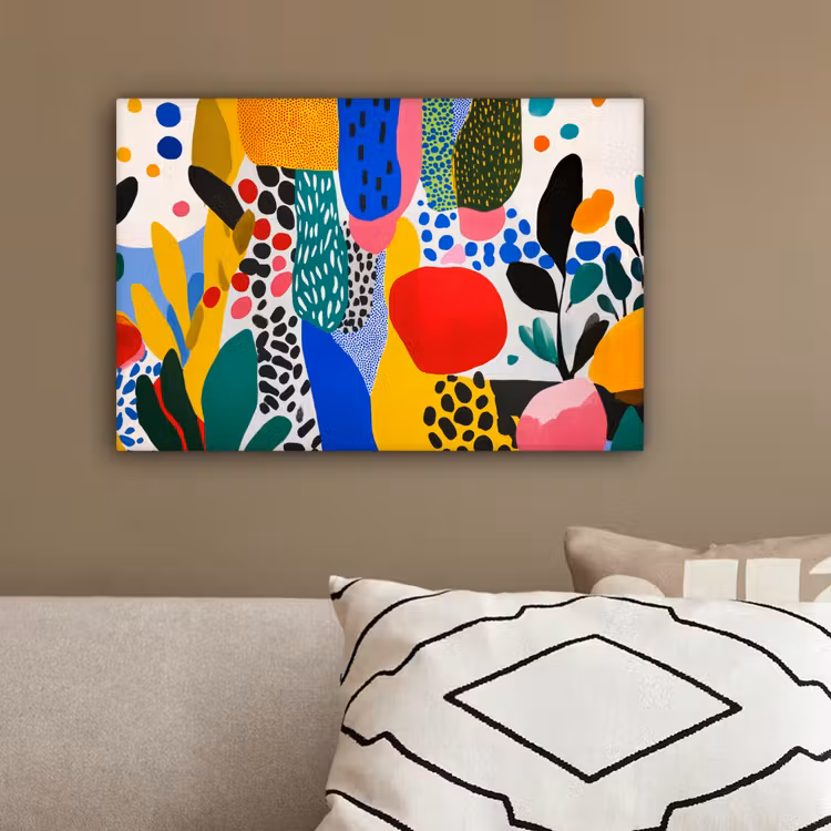 Stippen - Vormen - Modern - Kleuren canvas 2cm klein -sfeer3