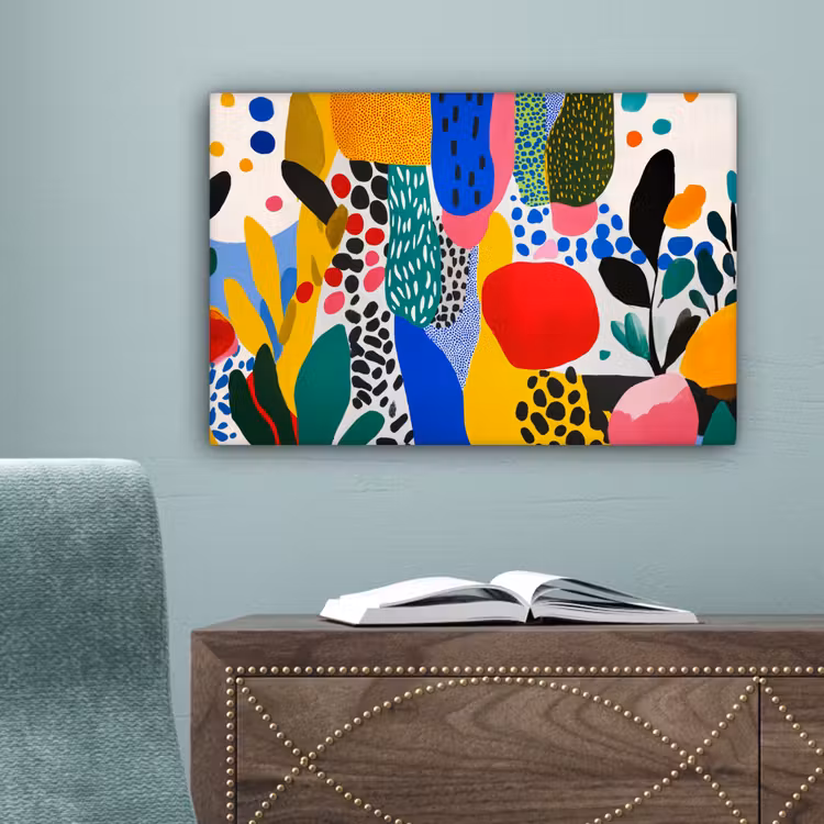 Stippen - Vormen - Modern - Kleuren canvas 2cm klein -sfeer4
