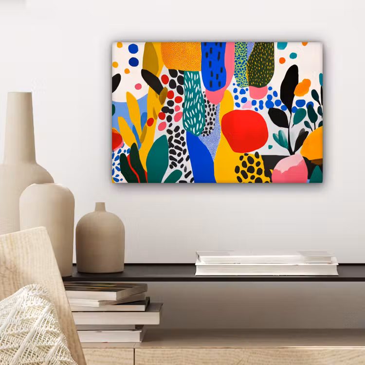 Stippen - Vormen - Modern - Kleuren canvas 2cm klein -sfeer6