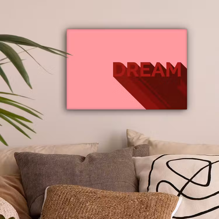 Dream - 3D - Rood - Roze canvas 2cm klein -z3d