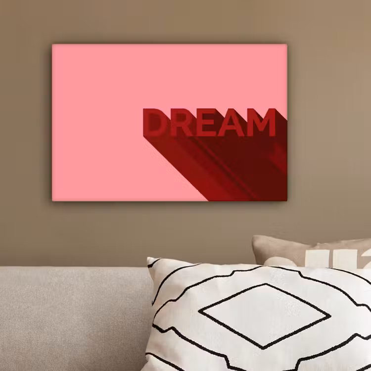 Dream - 3D - Rood - Roze canvas 2cm klein -sfeer1