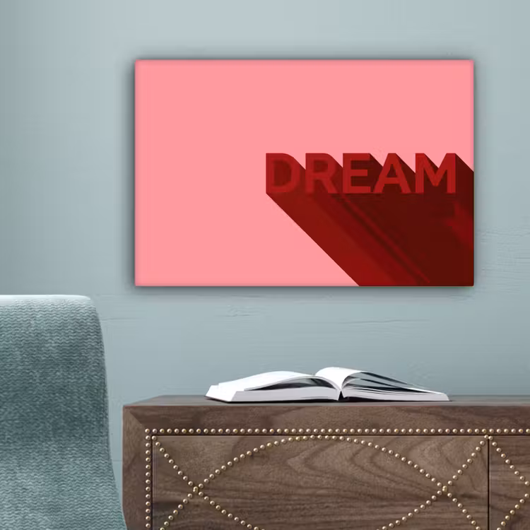 Dream - 3D - Rood - Roze canvas 2cm klein -sfeer4