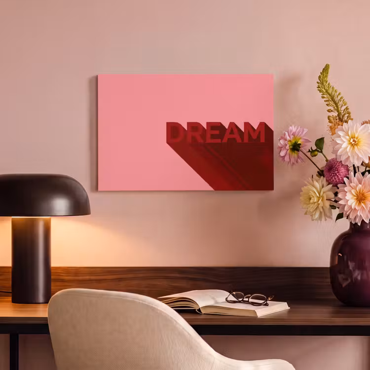 Dream - 3D - Rood - Roze canvas 2cm klein -sfeer4