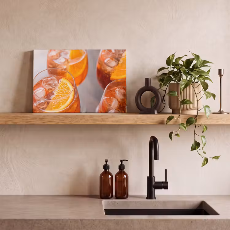 Drank - Sinaasappel - IJs - Zomer - Oranje canvas 2cm klein -sfeer3