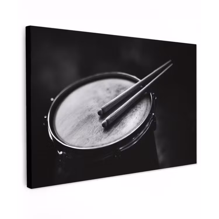 Trommel - Close-up - Drumstokken - Zwart canvas 2cm klein -z3d
