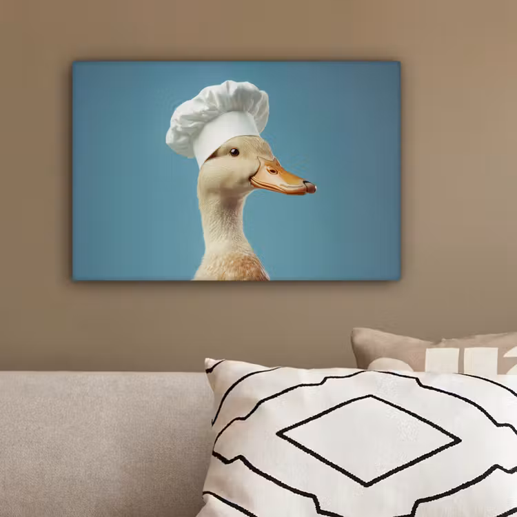 Eend - Koksmuts - Cute - Vogel canvas 2cm klein -sfeer3