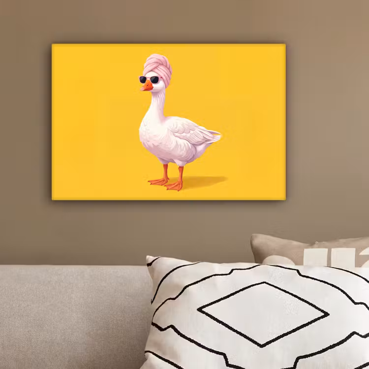 Eend - Zonnebril - Geel canvas 2cm klein -sfeer3