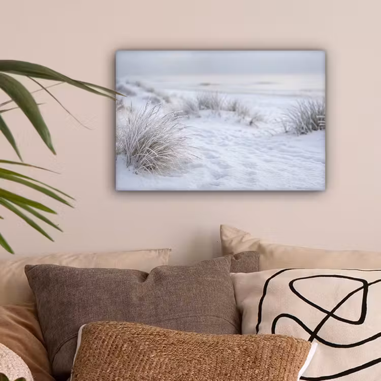 Duinen - Sneeuw - Strand - Winter - Serene canvas 2cm klein -sfeer1