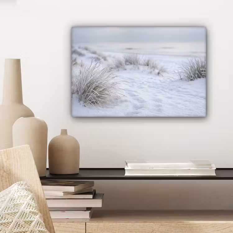 Duinen - Sneeuw - Strand - Winter - Serene canvas 2cm klein -sfeer6