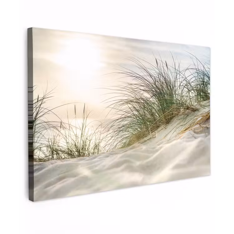 Duinen met helmgras onder de zon van het Duitse nationaal Park Schleswig-Holsteinisches Wattenmeer canvas 2cm klein -z3d