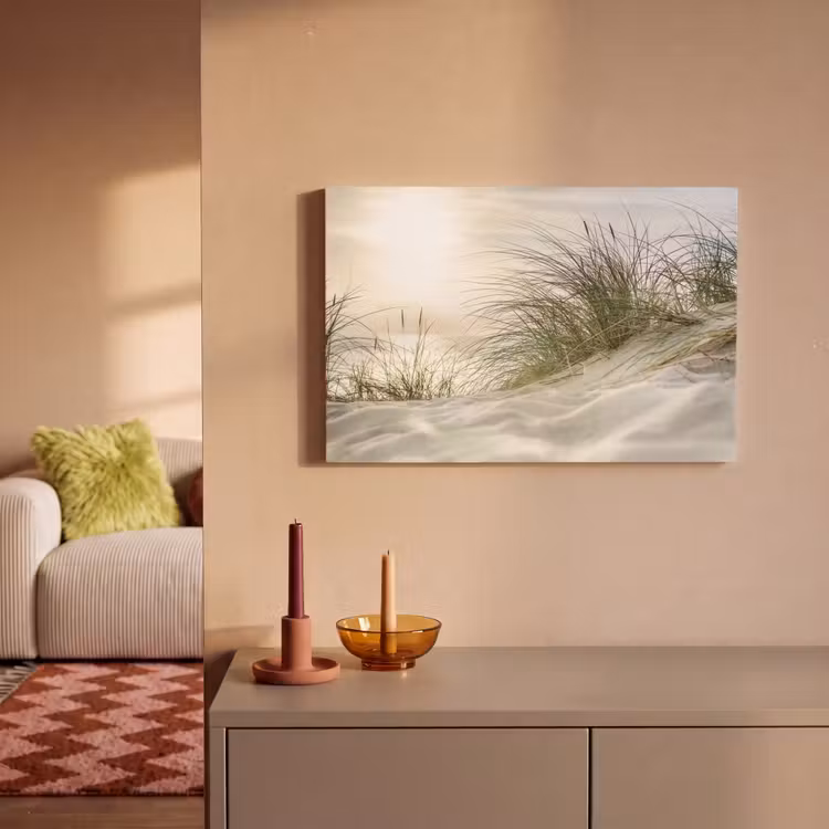 Duinen met helmgras onder de zon van het Duitse nationaal Park Schleswig-Holsteinisches Wattenmeer canvas 2cm klein -sfeer1