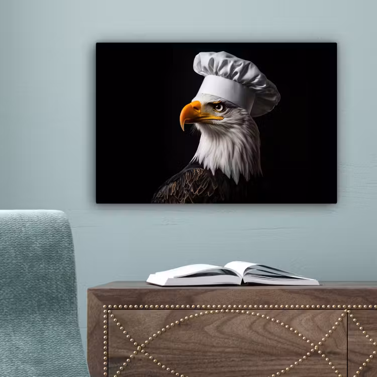 Arend -Amerika - Koksmuts - Vogel - Stoer canvas 2cm klein -sfeer4