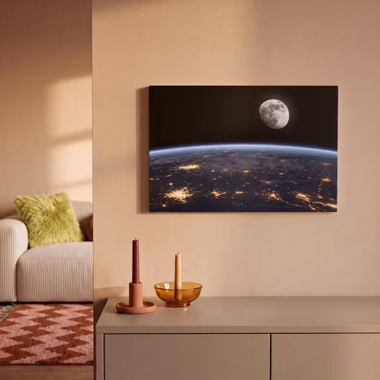 Canvas Print - Earth - Night - Space - Aarde - Nacht - Ruimte canvas 2cm klein