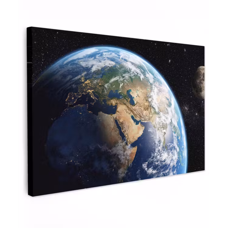Aarde - Ruimte - Blauw - Groen canvas 2cm klein -z3d