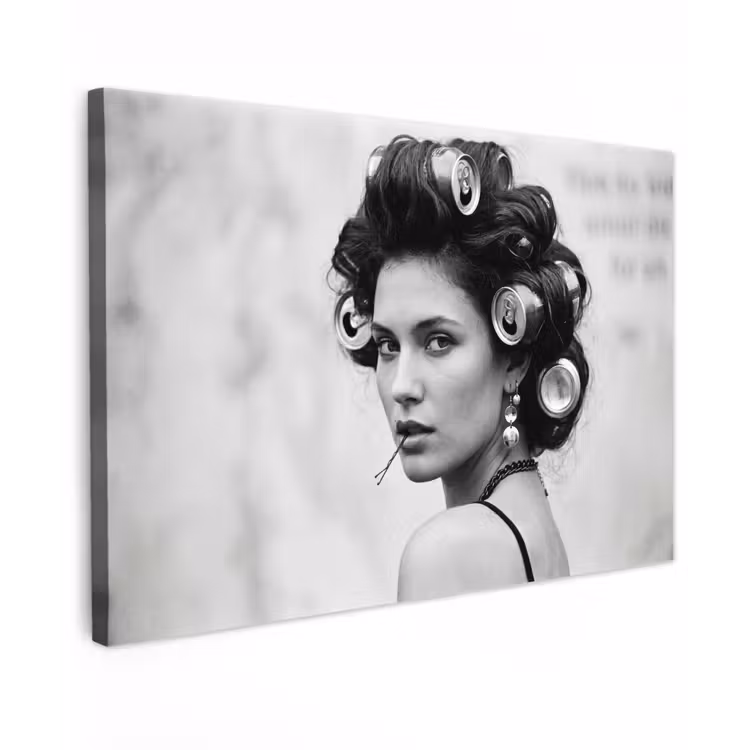 Edgy - Vrouw - Zwart - Wit canvas 2cm klein -z3d