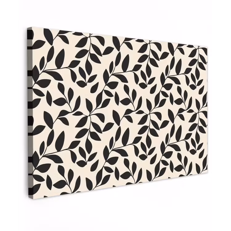 Elegant - Patroon - Zwart - Beige canvas 2cm klein 34 -z3d