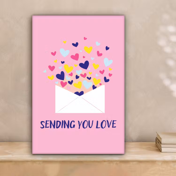 Envelop - Love - Hartjes - Valentijn canvas 2cm klein -sfeer1