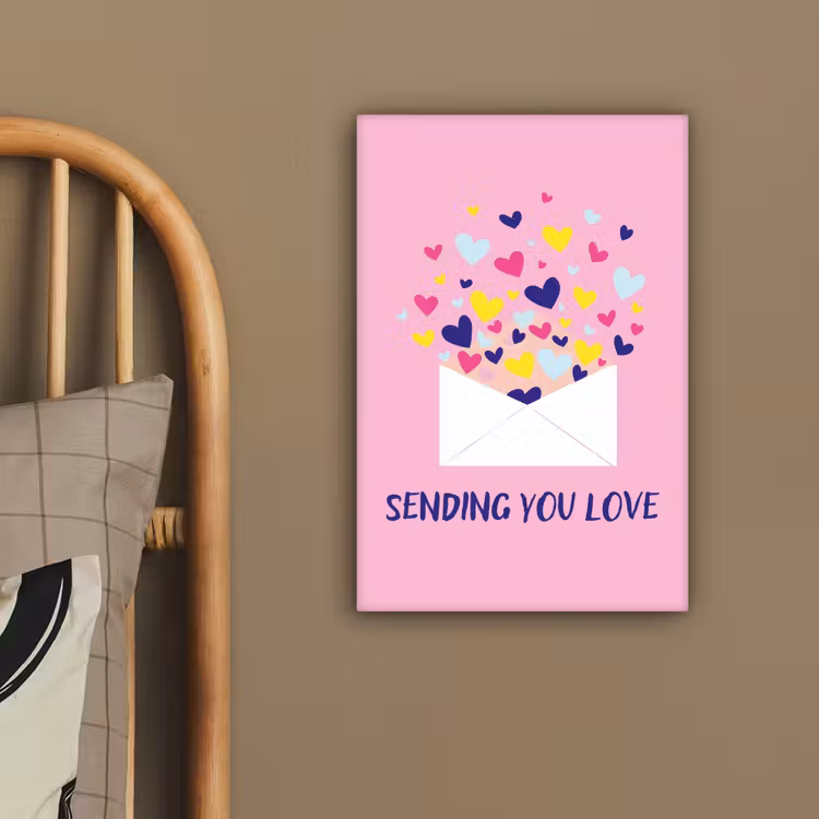 Envelop - Love - Hartjes - Valentijn canvas 2cm klein -sfeer3