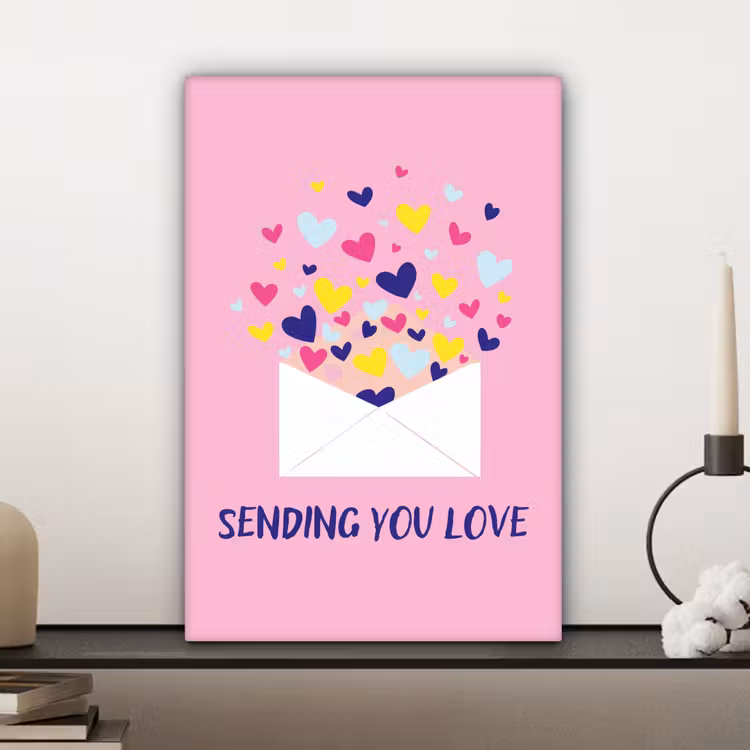 Envelop - Love - Hartjes - Valentijn canvas 2cm klein -sfeer6