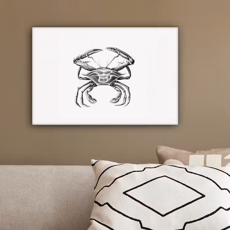 Ernst Haeckel - Vintage - Kunst - Krab canvas 2cm klein -sfeer3