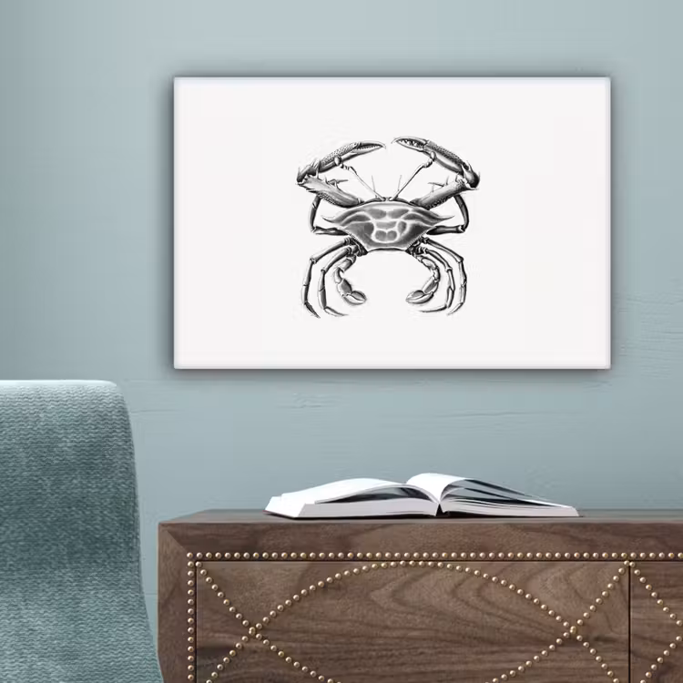 Ernst Haeckel - Vintage - Kunst - Krab canvas 2cm klein -sfeer4