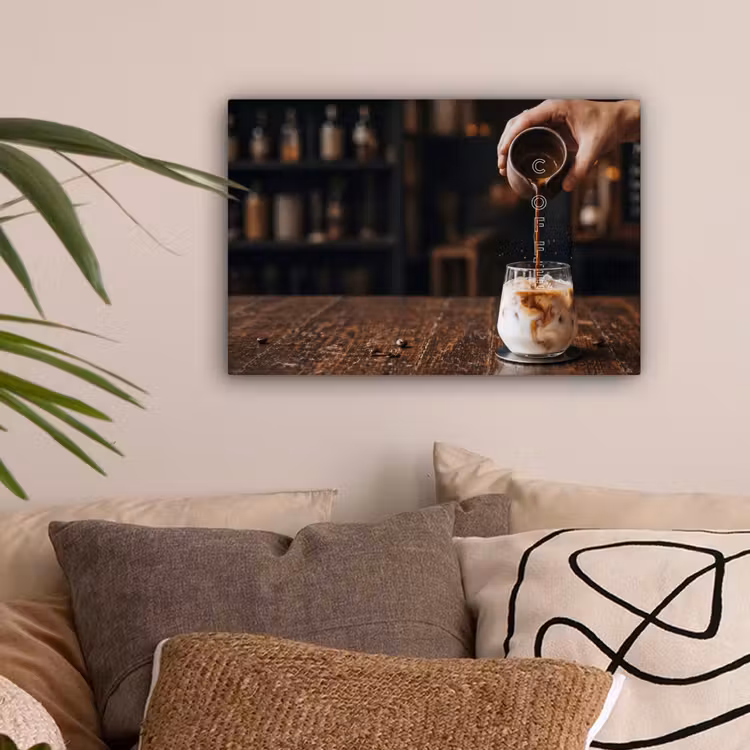 Espresso - Melk - Café canvas 2cm klein -sfeer1