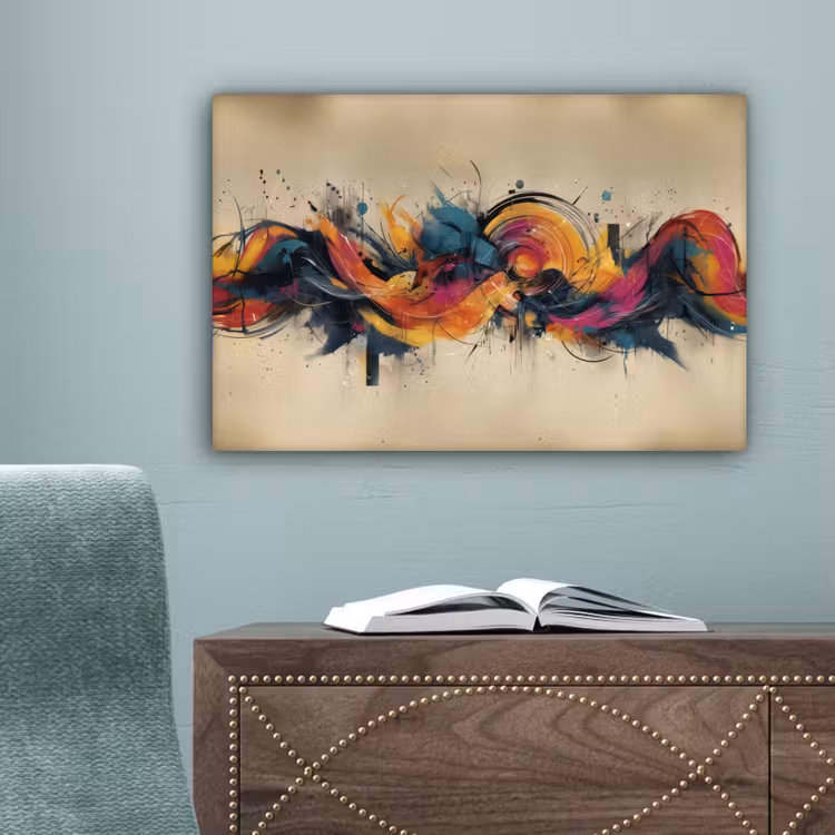 Explosie - Kleurrijk - Vormen - Abstract canvas 2cm klein -sfeer4