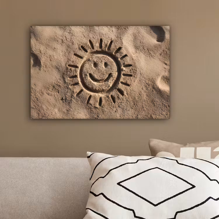 Gezichtje - Zon - Zand - Getekend canvas 2cm klein -sfeer3