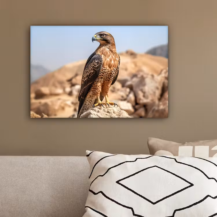 Valk - Vogel - Rots - Macht canvas 2cm klein -sfeer3