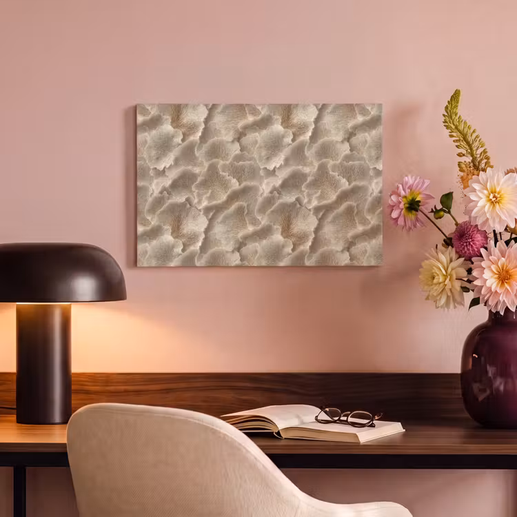 Waaierstructuren - Beige - Vezeltextuur canvas 2cm klein 34 -sfeer4