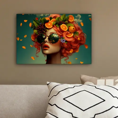 Vrouw - Sinaasappel - Bessen - Oranje canvas 2cm klein -sfeer3