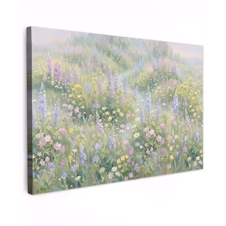 Bloemenveld - Heuvels - Kleurrijk canvas 2cm klein -z3d