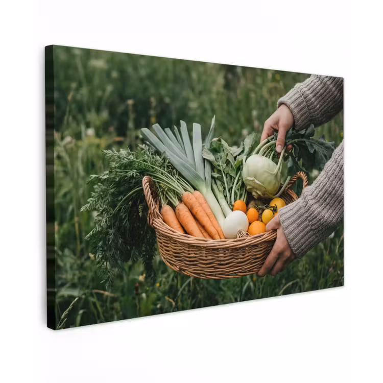 Veld - Groenten - Biologisch - Oogst canvas 2cm klein -z3d